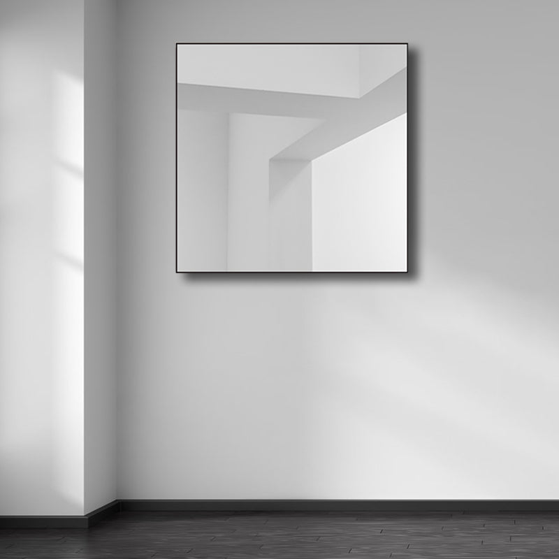 Vivolux | Architektur Innenansicht Leinwand Weich Weiß Minimalismus Wandkunst Druck für Wohnzimmer