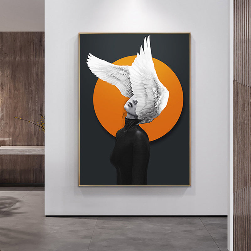 Vivolux | Zachte Kleur Stijlvolle Meisje Canvas Hedendaagse Gestructureerde Muurdecoratie voor Woonkamer