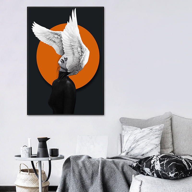 Vivolux | Zachte Kleur Stijlvolle Meisje Canvas Hedendaagse Gestructureerde Muurdecoratie voor Woonkamer