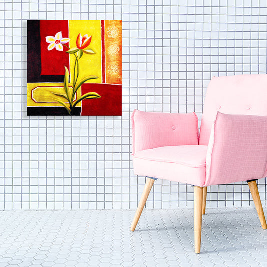 Vivolux | Weiche Farbige Botanische Muster Malerei Texturierte Wandkunst Dekor für das Schlafzimmer, Mehrere Größen