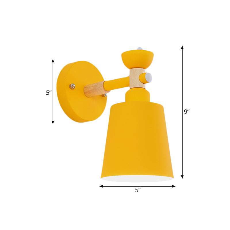 Vivolux | Draaibare Noordse Stijl Wandlamp met Emmer Eén Licht Metaal Wandlamp voor Volwassen Slaapkamer