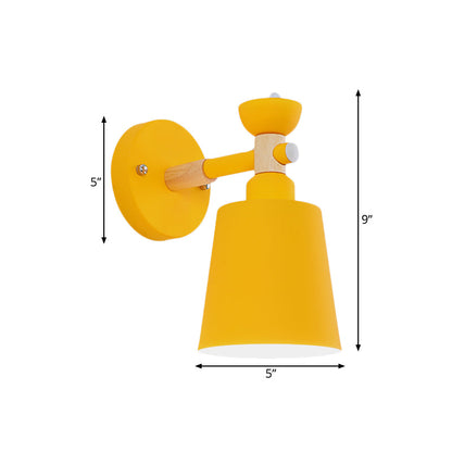 Vivolux | Draaibare Noordse Stijl Wandlamp met Emmer Eén Licht Metaal Wandlamp voor Volwassen Slaapkamer