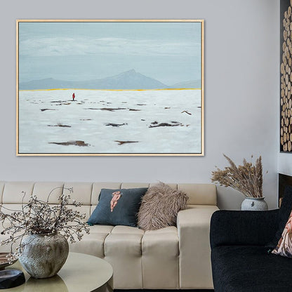 Vivolux | Vast Snow Land Malerei Leinwand Kinderzimmer Landschaft Wandkunst Dekor in Pastellfarbe