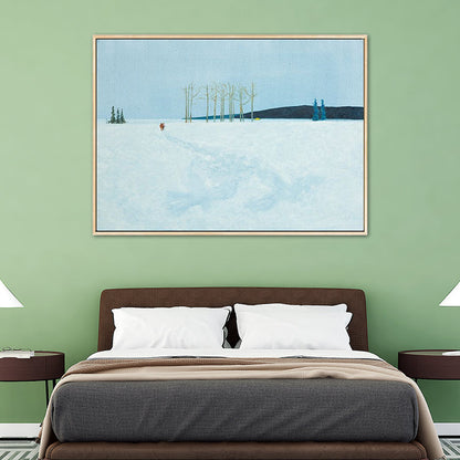 Vivolux | Vast Snow Land Malerei Leinwand Kinderzimmer Landschaft Wandkunst Dekor in Pastellfarbe