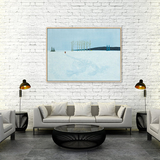 Vivolux | Vast Snow Land Malerei Leinwand Kinderzimmer Landschaft Wandkunst Dekor in Pastellfarbe