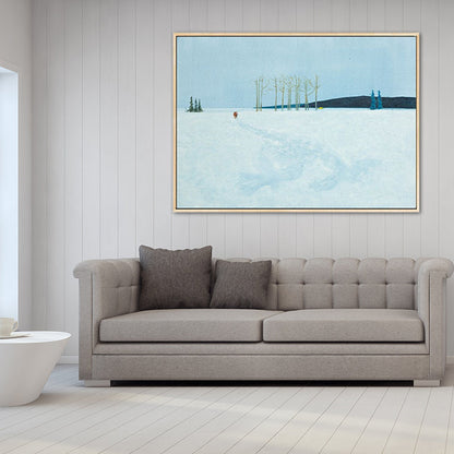 Vivolux | Vast Snow Land Malerei Leinwand Kinderzimmer Landschaft Wandkunst Dekor in Pastellfarbe
