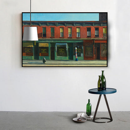 Vivolux | Reihenhaus Ölmalerei Kunstdruck Zeitgenössische Kunst Leinwand Wanddekoration, Mehrere Größenoptionen