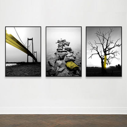 Vivolux | Zachte Kleuren Natuurlandschap Schilderij Multi-Piece Kunstprint voor Slaapkamer, Set van Drie