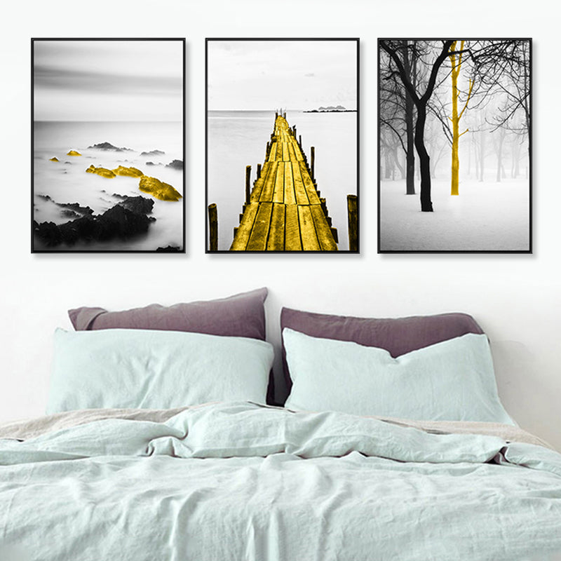 Vivolux | Zachte Kleuren Natuurlandschap Schilderij Multi-Piece Kunstprint voor Slaapkamer, Set van Drie