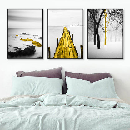 Vivolux | Zachte Kleuren Natuurlandschap Schilderij Multi-Piece Kunstprint voor Slaapkamer, Set van Drie