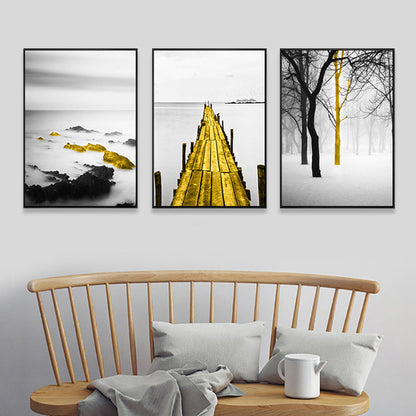 Vivolux | Zachte Kleuren Natuurlandschap Schilderij Multi-Piece Kunstprint voor Slaapkamer, Set van Drie