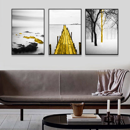 Vivolux | Zachte Kleuren Natuurlandschap Schilderij Multi-Piece Kunstprint voor Slaapkamer, Set van Drie