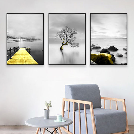 Vivolux | Zachte Kleuren Natuurlandschap Schilderij Multi-Piece Kunstprint voor Slaapkamer, Set van Drie