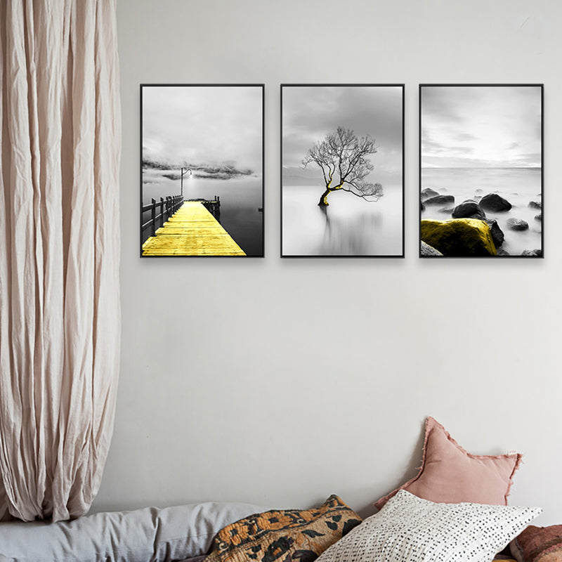 Vivolux | Zachte Kleuren Natuurlandschap Schilderij Multi-Piece Kunstprint voor Slaapkamer, Set van Drie