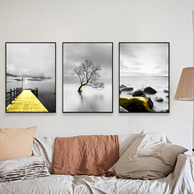 Vivolux | Zachte Kleuren Natuurlandschap Schilderij Multi-Piece Kunstprint voor Slaapkamer, Set van Drie