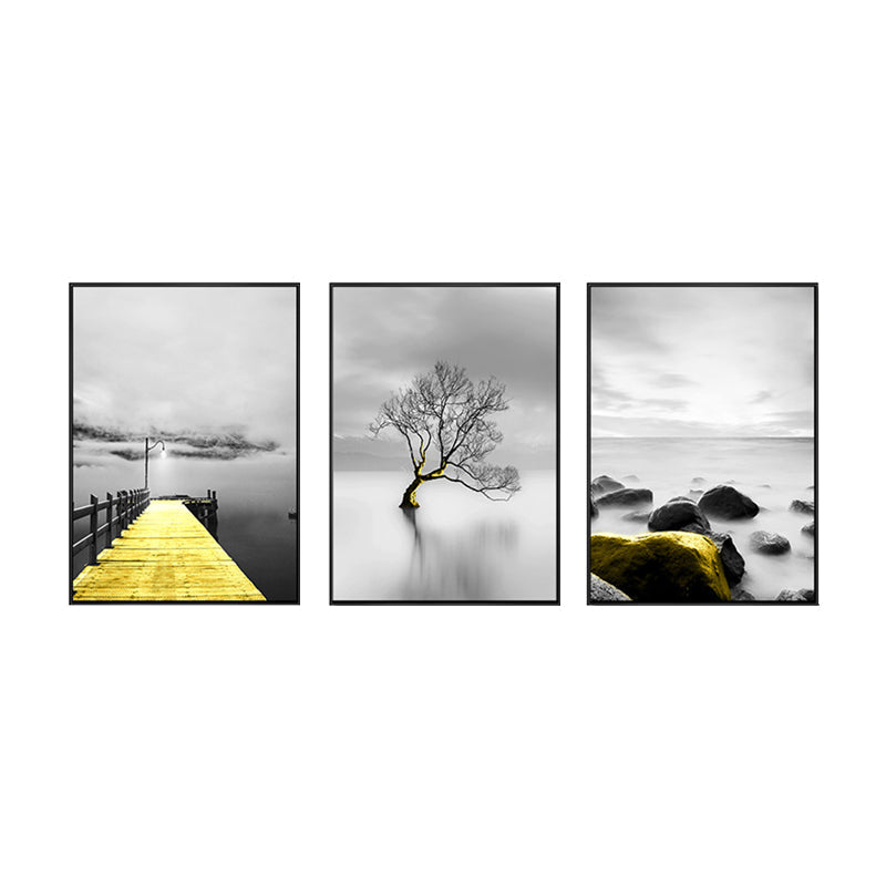 Vivolux | Zachte Kleuren Natuurlandschap Schilderij Multi-Piece Kunstprint voor Slaapkamer, Set van Drie