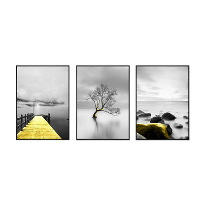 Vivolux | Zachte Kleuren Natuurlandschap Schilderij Multi-Piece Kunstprint voor Slaapkamer, Set van Drie