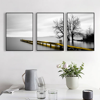Vivolux | Zachte Kleuren Natuurlandschap Schilderij Multi-Piece Kunstprint voor Slaapkamer, Set van Drie