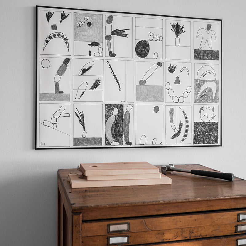 Vivolux | Strukturiertes abstraktes Muster Kunstprint Mid-Century Modern Leinwand Wanddekoration, verschiedene Größen