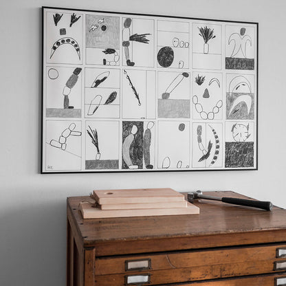 Vivolux | Strukturiertes abstraktes Muster Kunstprint Mid-Century Modern Leinwand Wanddekoration, verschiedene Größen