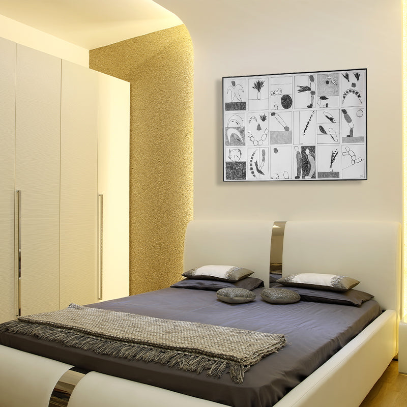 Vivolux | Strukturiertes abstraktes Muster Kunstprint Mid-Century Modern Leinwand Wanddekoration, verschiedene Größen