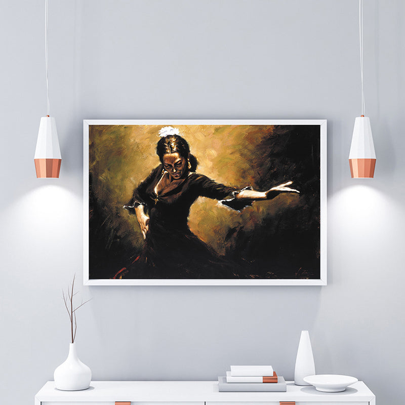 Vivolux | Tanzendes Mädchen Szene Kunstdruck Impressionismus Leinwand Texturiertes Gemälde in sanften Farben