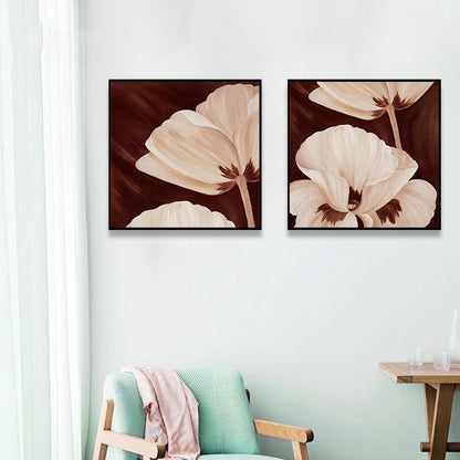 Vivolux | Weiche Farbblumenblüte Kunstdruck Texturiert Modernistische Esszimmer Leinwand, Multiple Größen