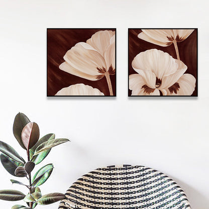Vivolux | Weiche Farbblumenblüte Kunstdruck Texturiert Modernistische Esszimmer Leinwand, Multiple Größen