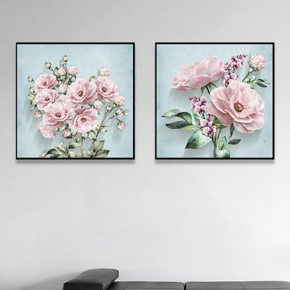 Vivolux | Weiche Farbblumenblüte Kunstdruck Texturiert Modernistische Esszimmer Leinwand, Multiple Größen