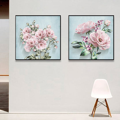 Vivolux | Weiche Farbblumenblüte Kunstdruck Texturiert Modernistische Esszimmer Leinwand, Multiple Größen