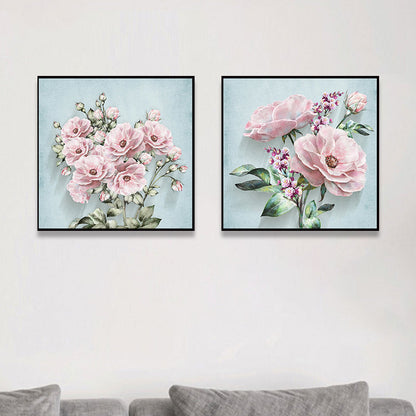 Vivolux | Weiche Farbblumenblüte Kunstdruck Texturiert Modernistische Esszimmer Leinwand, Multiple Größen