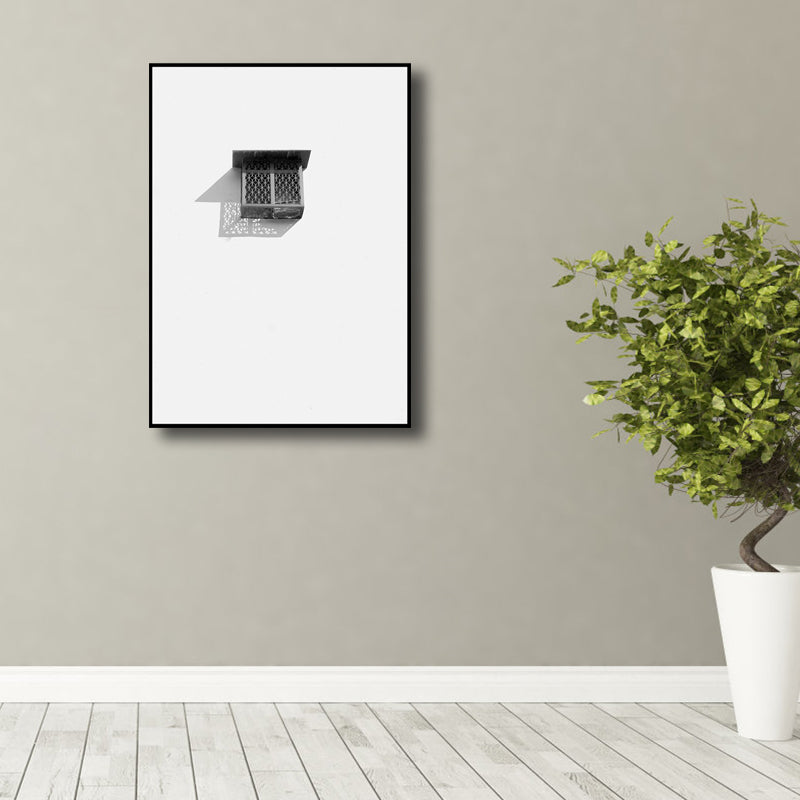 Vivolux | Foto Venster und Schatten Kunstdruck Schwarz und Weiß Minimalistische Wanddekoration für Studio