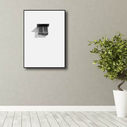 Vivolux | Foto Venster und Schatten Kunstdruck Schwarz und Weiß Minimalistische Wanddekoration für Studio