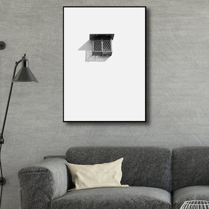 Vivolux | Foto Venster und Schatten Kunstdruck Schwarz und Weiß Minimalistische Wanddekoration für Studio