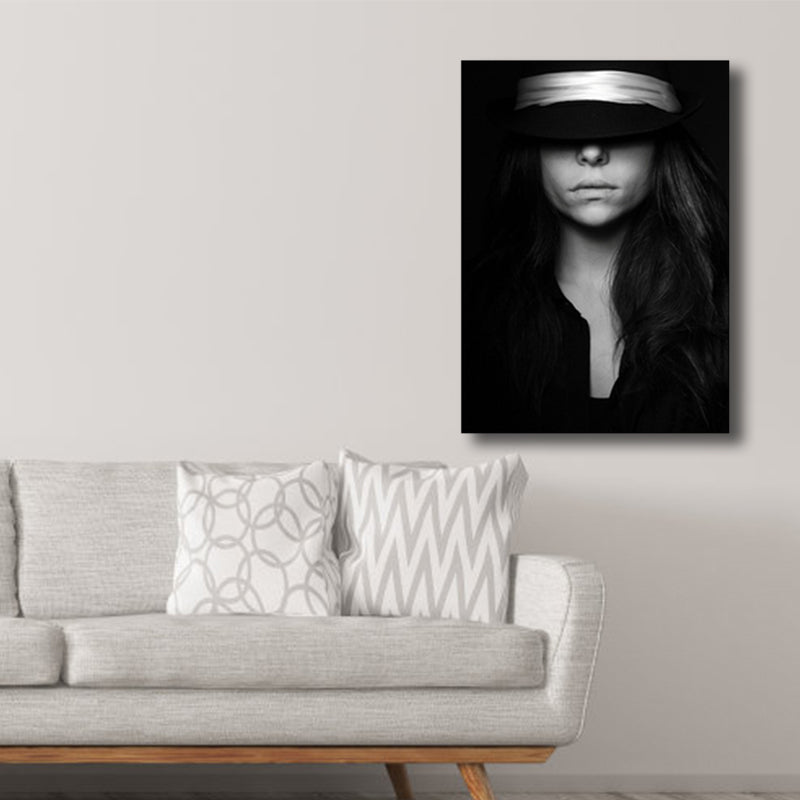 Vivolux | Schwarze fotografische Frauen Wandkunst Mode Glam Texturierte Leinwanddruck für Mädchenzimmer