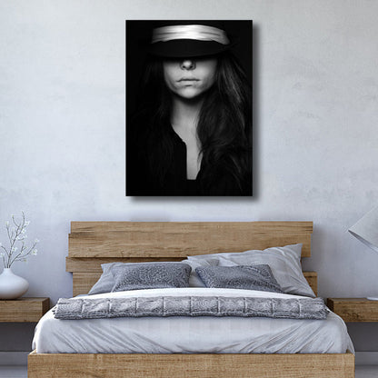 Vivolux | Schwarze fotografische Frauen Wandkunst Mode Glam Texturierte Leinwanddruck für Mädchenzimmer