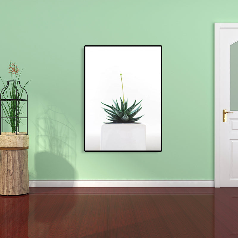 Vivolux | Grüne Aloe Wandkunst Bonsai Moderner Stil Texturierte Leinwanddruck für Hausinterieur