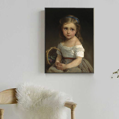 Vivolux | Unbeschwerte kleines Mädchen Leinwanddruck Texturiert Renaissance für Mädchen Schlafzimmer Malerei