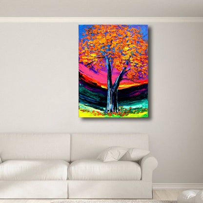 Vivolux | Magisches Blumenbaum Gemälde Lichtfarbe Moderner Kunststil Wanddekoration für Esszimmer