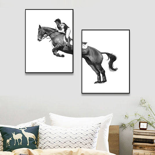 Vivolux | Paardrijden Vrouw Canvas Textuur Hedendaags Huis Interieur Muurkunst Decor
