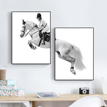 Vivolux | Paardrijden Vrouw Canvas Textuur Hedendaags Huis Interieur Muurkunst Decor