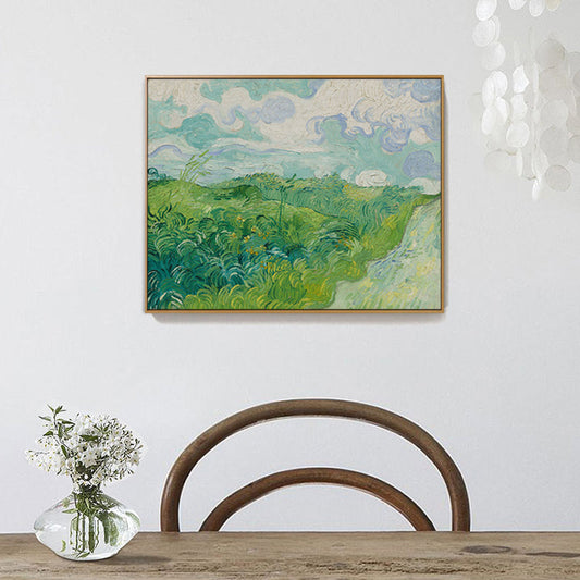 Vivolux | Texturiertes Weites Graslandansicht Gemälde Impressionismus Leinwand Wandkunst Dekor, Verschiedene Größen