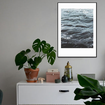 Vivolux | Fotografischer Druck Ozean Wasser Leinwand Modern Stil Texturiertes Wandkunst in Blau für Zuhause