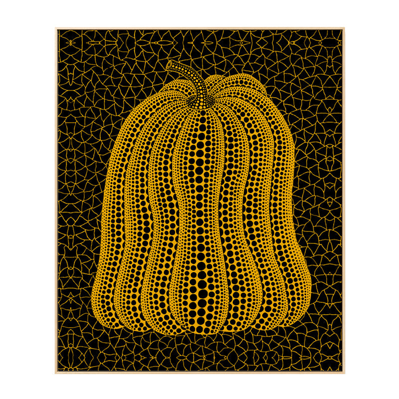 Vivolux | Illustration Kürbis Kunst Druck Dunkle Farbe Leinwand Wanddekoration für Schlafzimmer, Texturiert