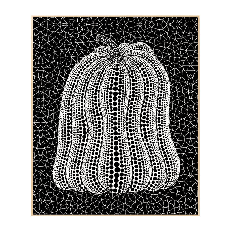 Vivolux | Illustration Kürbis Kunst Druck Dunkle Farbe Leinwand Wanddekoration für Schlafzimmer, Texturiert