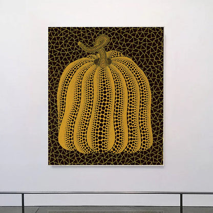 Vivolux | Illustration Kürbis Kunst Druck Dunkle Farbe Leinwand Wanddekoration für Schlafzimmer, Texturiert