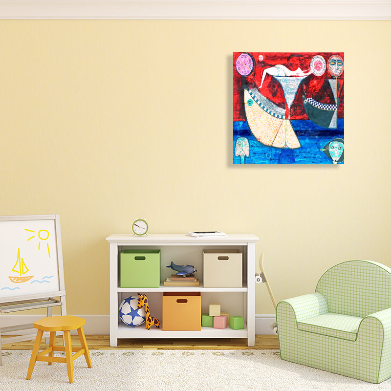 Vivolux | Stillleben-Muster-Leinwanddruck Texturiert Mid-Century Modern Stil für Schlafzimmer Malerei