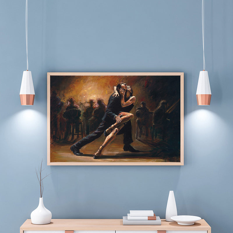 Vivolux | Braune tanzende Figuren Leinwandkunst Impressionismus strukturierte Wanddekoration für das Wohnzimmer