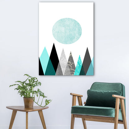 Vivolux | Pastellfarbene Nordische Eingewickelte Leinwand Morgen Berge Wandkunst Dekor für Wohnzimmer