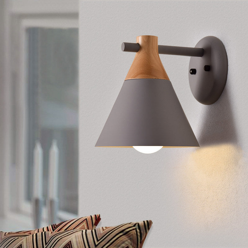 Vivolux | Macaron Style Onderkleur Wandlamp Conische Schaduw 1 Kop Metaal Wandlamp voor Keuken Gang